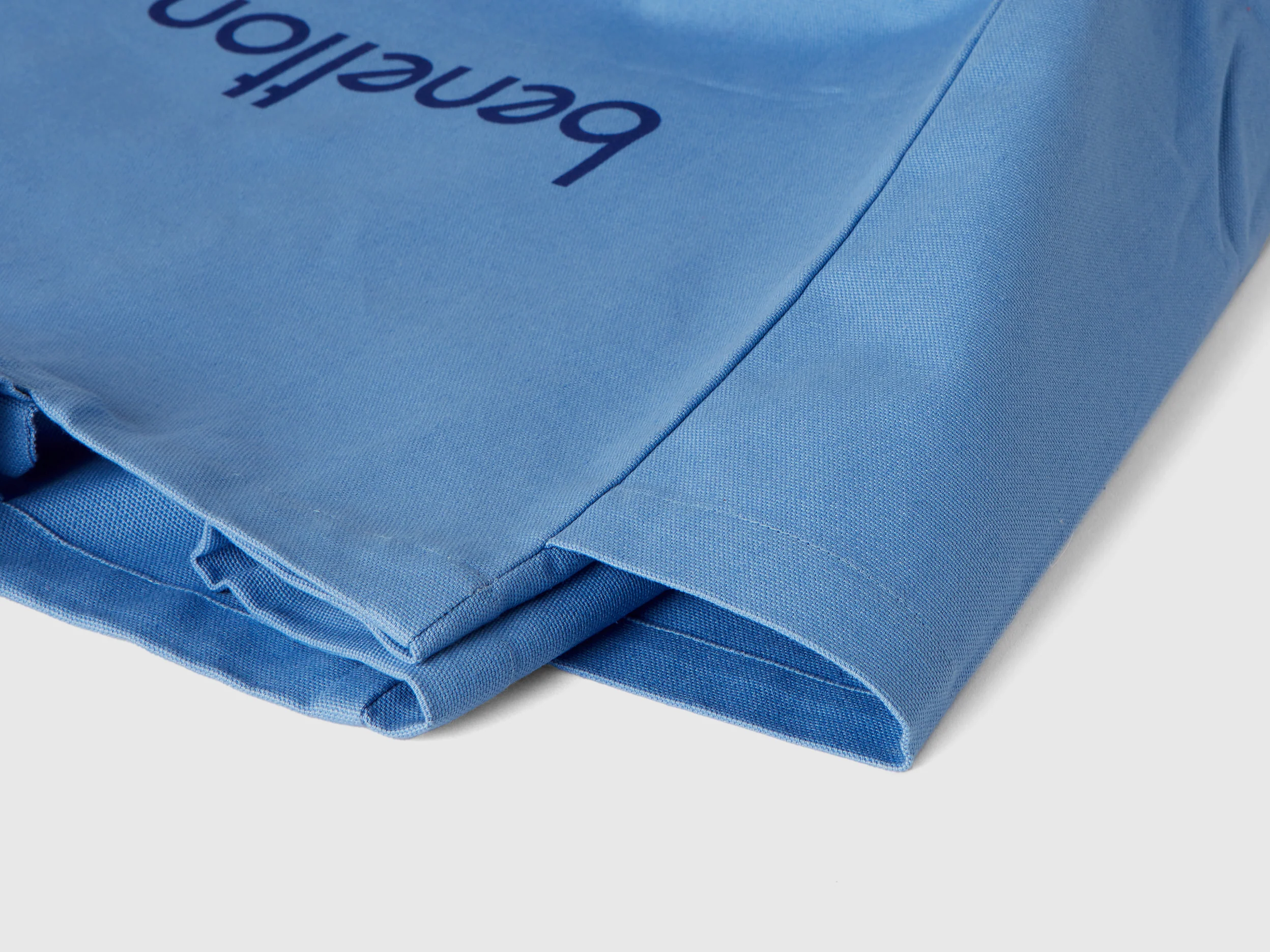 Tote bag azzurra in puro cotone - Image 3