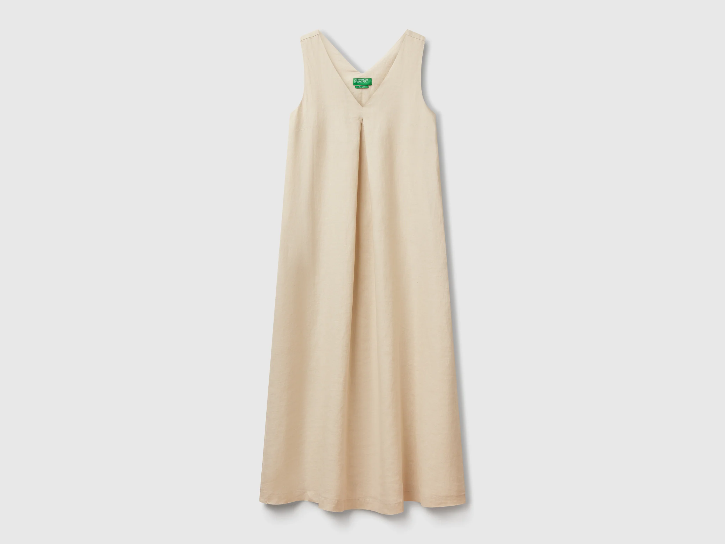 Vestito smanicato in puro lino