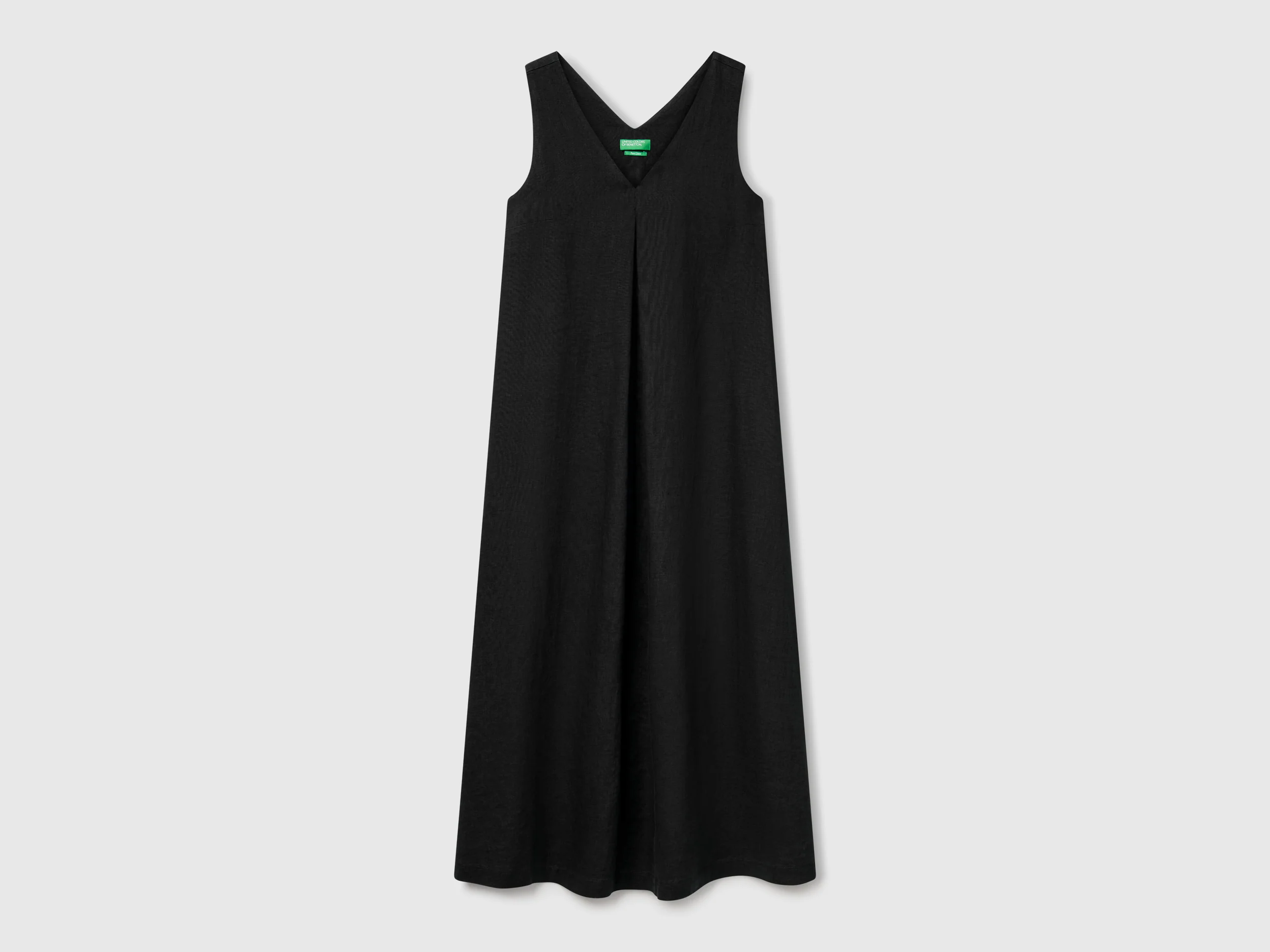 Vestito smanicato in puro lino