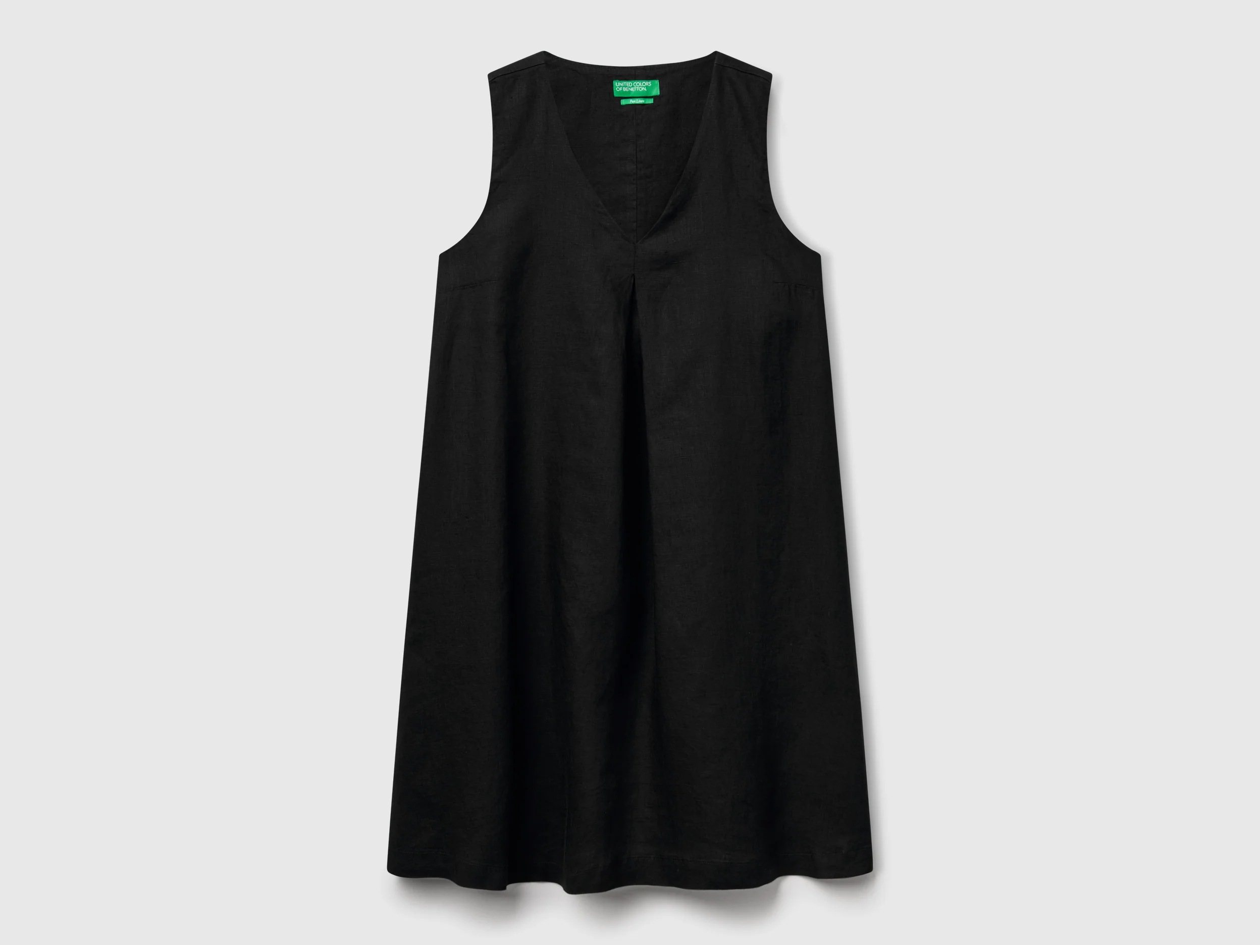 Vestito smanicato in puro lino