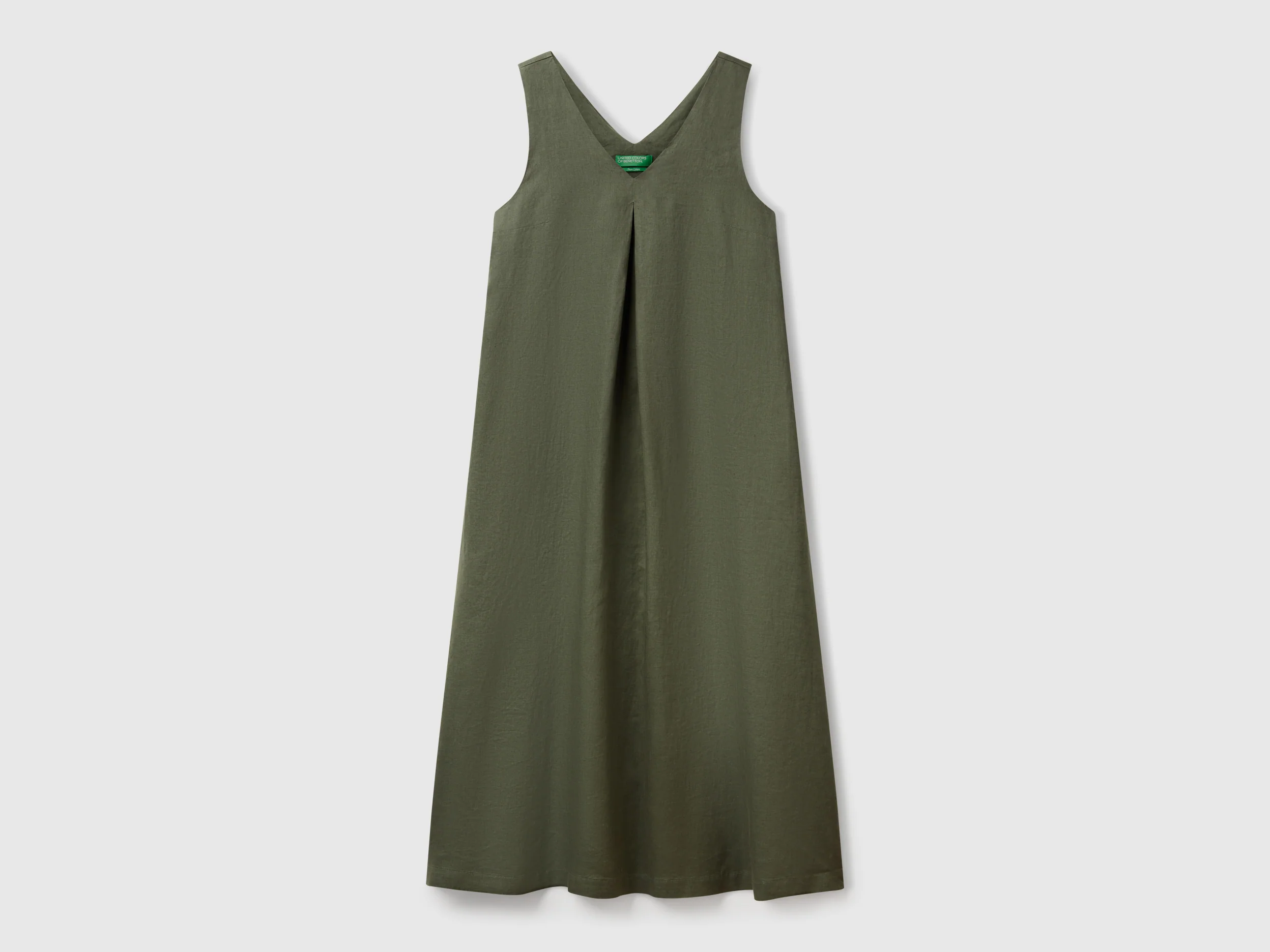 Vestito smanicato in puro lino