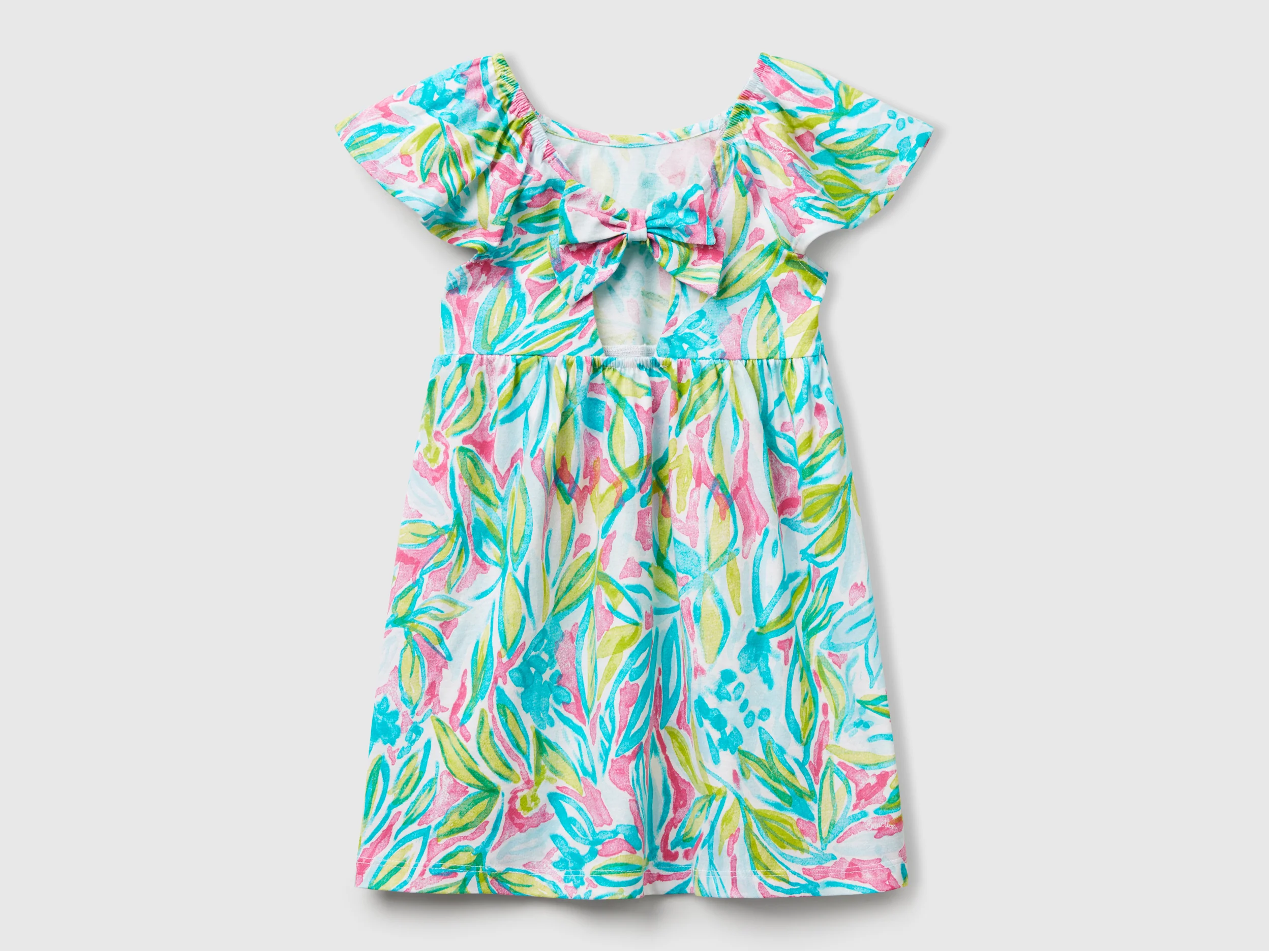 Vestito verde con stampa tropicale - Image 2